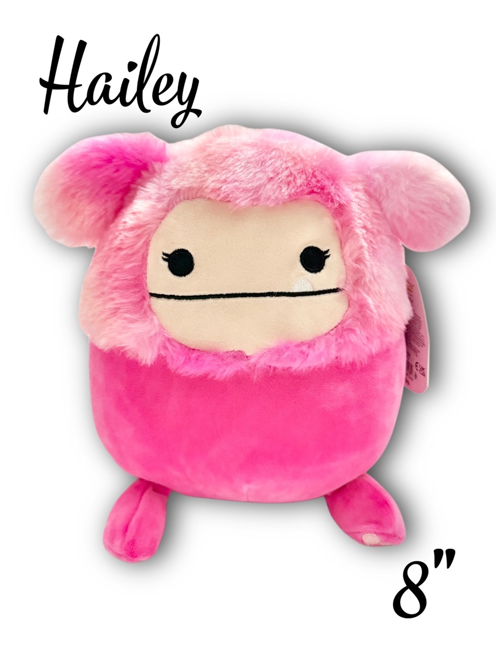 Hailey the Pink Bigfoot 8” Squishmallows Plushie New With Tags From Six Flags